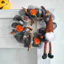 ハロウィンリース リース カボチャ 顔なし ゴースト 人形 お化け 怖い 玄関 部屋 おしゃれ ハロウィーン 手作り 上品 装飾 怖い 飾り 飾り付け ドア 壁...