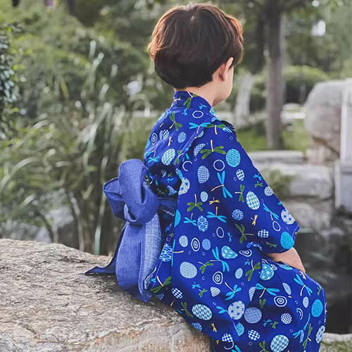 キッズ浴衣 薄手 春 夏 子供浴衣 浴衣セット 帯 男の子 和装 和服 子供 キッズ 可...