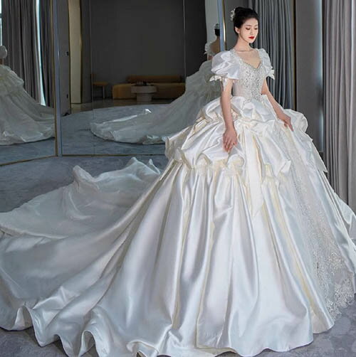 ウェディングドレス トレーンドレス プレンセンスドレス 白ドレス 結婚式 花嫁 二次会 演奏会 披露宴 ロング ウエディングドレス コンサート 大きいサイズ フォーマル 前撮り リゾート パーティードレス 海外挙式 ピアノ 発表会 エレガント 編み上げタイプトレーンあり/無し