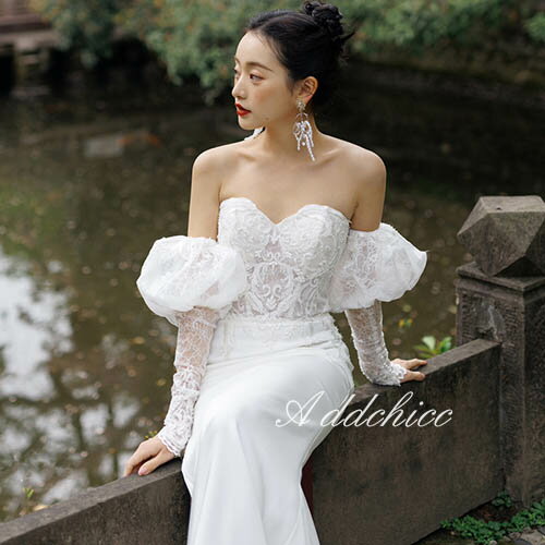 Rakuten - 【★半額限定★スーパーSALE期間中】マーメイド ウェディングドレス オフショルダー ロングドレス トレーンドレス パーティードレス 花嫁ドレス 結婚会 二次会ドレス 白ドレス レディースドレス 二次会 前撮り 後撮り 披露宴 海外挙式ドレス 大きいサイズ おしゃれ 上品