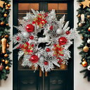 クリスマスリース 50cm 玄関 北欧 おしゃれ ナチュラル クリスマス 部屋 手作り 装飾 優雅 飾り 飾り付け 可愛い ドア 壁掛け 天然素材 ボール 松笠...