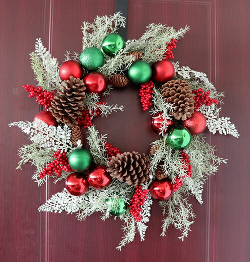 クリスマスリース リース 玄関リース 北欧 おしゃれ ナチュラル 50cm クリスマス ...
