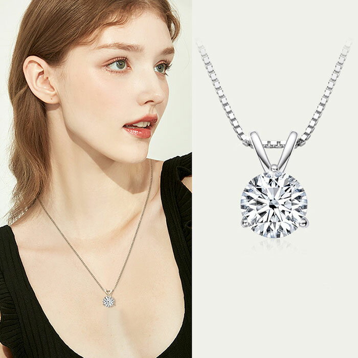 Cubic Zirconia - ネックレス レディース ダイヤモンド 一粒 プラチナ 18k ペンダント アクセサリー シンプル シルバー925 ダイヤネックレス プレゼント ギフト 首飾り カジュアル ジュエリー 普段使い 華奢 定番 人気 OL通勤 デート 結婚式 母の日 誕生日 彼女 妻 ネックレス