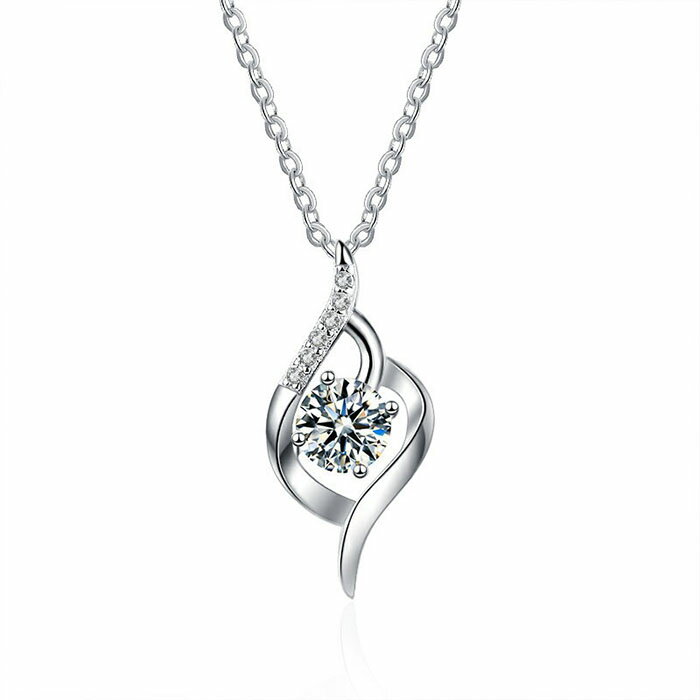 Rakuten - ダイヤモンド ネックレス レディース 0.4ct シルバー925 ペンダント アクセサリー シンプル ダイヤネックレス 0.4カラット プレゼント ギフト 首飾り ジュエリー 普段使い 華奢 定番 人気 OL通勤 デート 結婚式 母の日 誕生日 彼女 妻 ネックレス