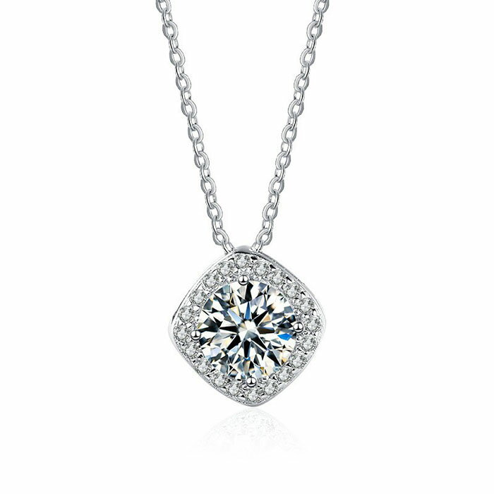Rakuten - ネックレス レディース シンプル ダイヤモンド 一粒 ペンダント 1.0ct ダイヤモンドネックレス アクセサリー シルバー925 プレゼント ギフト 金属アレルギー 首飾り ジュエリー 普段使い 華奢 定番 人気 パーティー OL通勤 デート 結婚式 母の日 誕生日 彼女 妻 ネックレス
