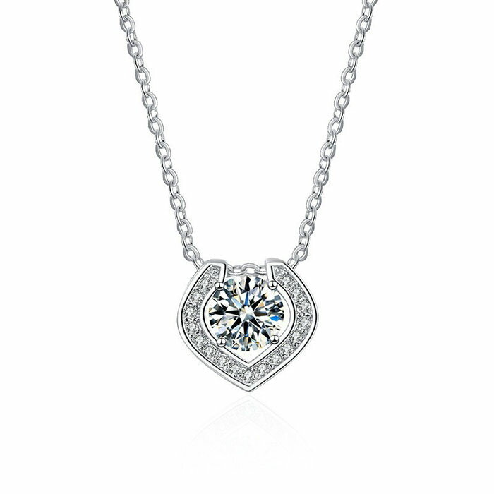 Silver - ネックレス ダイヤモンド ハート ハートモチーフ 1.0ct ダイヤネックレス レディース ペンダント アクセサリー シンプル シルバー925 プレゼント ギフト 首飾り カジュアル ジュエリー 普段使い 華奢 定番 人気 OL通勤 デート 結婚式 母の日 誕生日 彼女 妻 ネックレス