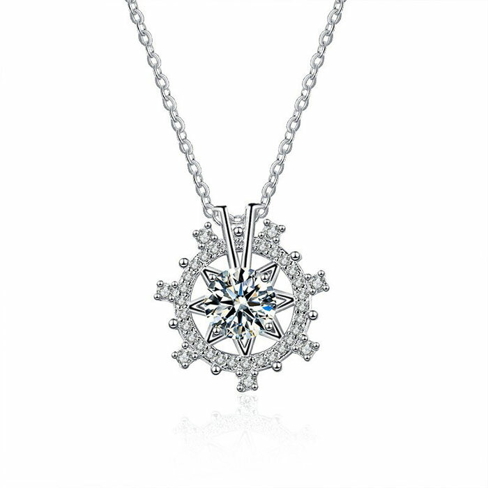 樂天商城 - ネックレス レディース ダイヤモンド ペンダント アクセサリー シンプル シルバー925 ダイヤネックレス プレゼント ギフト 金属アレルギー 首飾り カジュアル ジュエリー 普段使い 華奢 定番 人気 OL通勤 デート 結婚式 母の日 誕生日 彼女 妻 ネックレス