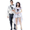 ハロウィン 仮装 鬼嫁 ゾンビ コスプレ お化け 花婿 花嫁 レディース メンズ 幽霊 衣装 ペアルック カップル 怖い 吸血鬼 悪魔 コスチューム 怖い 大き...