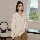 長袖 Tシャツ レディース 無地 ハーフジップ トップス ポロシャツ ロンT ビッグシルエット 春 秋 ポロ カットソー 長袖tシャツ オーバーサイズ ロングスリーブ 大きいサイズ 韓国 ファッション 普段着 ゆったり カジュアル ベーシック シンプル おしゃれ ロングtシャツ|詳細画像