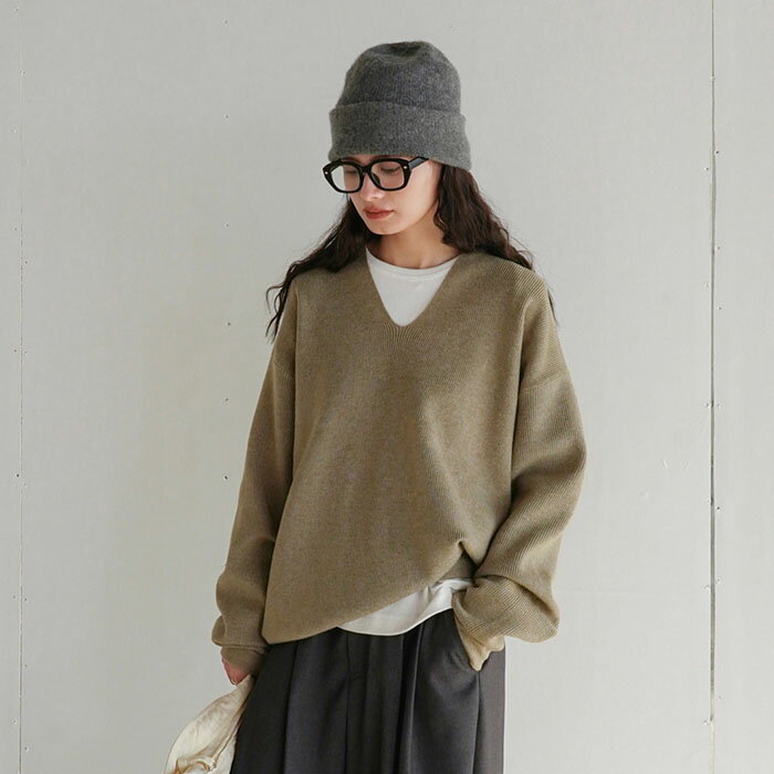 ニットセーター 長袖 レディース セーター Vネック 無地 ニット トップス 秋冬 プルオーバー オーバーサイズ 春 秋 冬 ビッグシルエット 大きいサイズ 着痩せ ゆったり 韓国ファッション 可愛い おしゃれ カジュアル デイリー シンプル カットソー