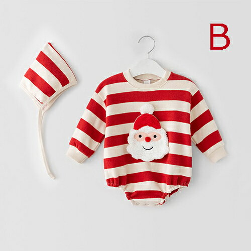 ベビー服 ロンパース 帽子付き ベビー 女の子 男の子 サンタクロース 子供服 キッズ 出産祝い 新生児 カバーオール 赤ちゃん服 秋 冬 可愛い コスプレ 衣装 綿 コスチューム クリスマス プレゼント 贈り物 66-90cm 0歳1歳 2歳