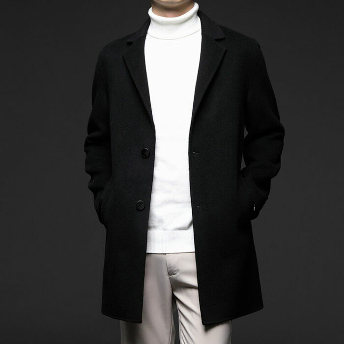 ビジネスコートメンズウール100％...