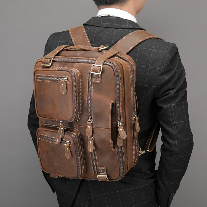 3WAY 多機能 ビジネスバッグ メンズ 本革 ビジネスリュック リュック ブリーフケース 大容量 防水 15.6インチ ノートpc ビジネス 出張 旅行 ショルダーバッグ ブリーフバッグ トートバッグ 牛革 レザー バッグ 斜めがけ 肩掛け 鞄 就活 通勤 男性用 紳士 おしゃれ カバン