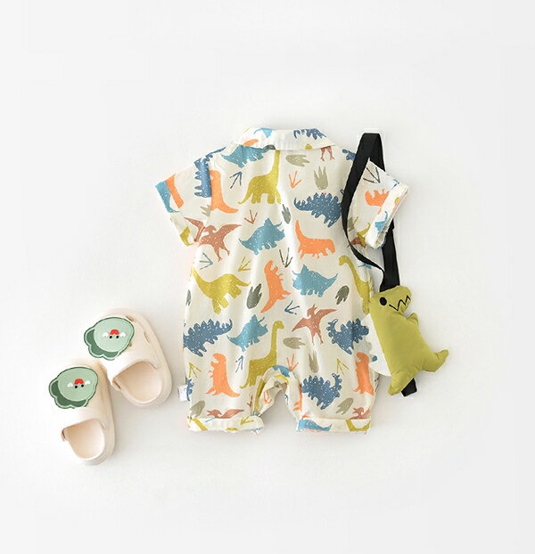 ロンパース ベビー服 男の子 半袖 恐竜柄 可...の紹介画像3