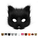 送料無料 仮面 フェイスマスク キャットマスク コスプレ パーティ イベント ハロウィン 仮装 猫 CAT レディース メンズ ねこ お面 ホワイト ブラック ...