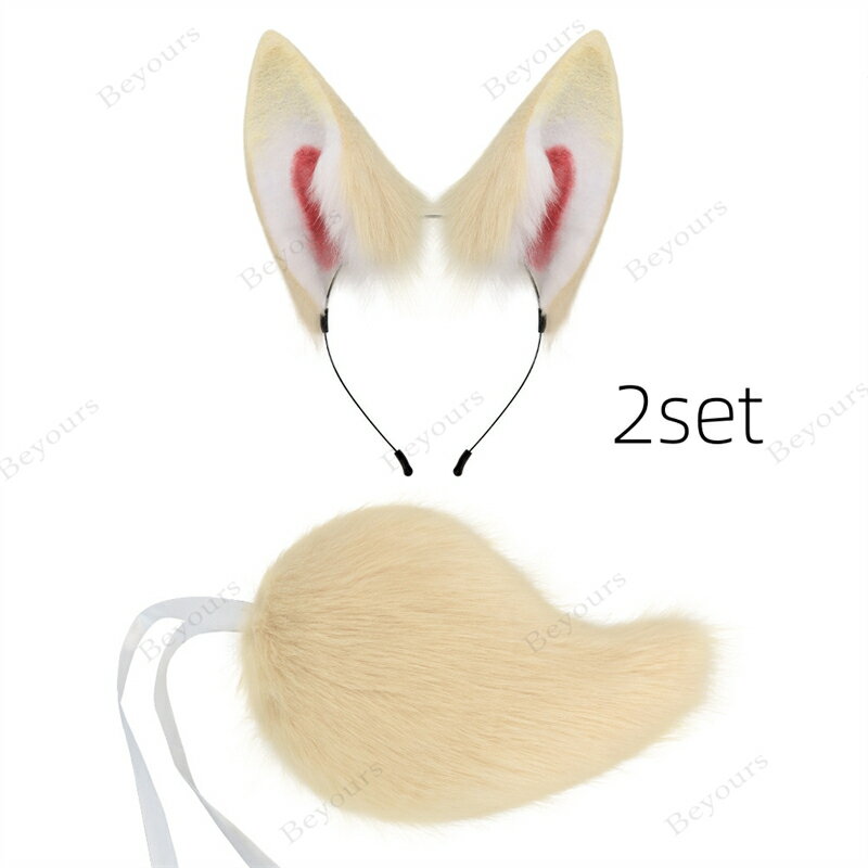きつねみみ 狐耳 尻尾 2点セット カチューシャ+しっぽ コスプレ 仮装 COSPLAY パーティー 女の子 女性 可愛い かわいい ケモミミ 獣耳 コスチューム イベント キツネ 動物 キツネ耳 衣装 学園祭 ハロウィン 動物コス 変装 文化祭 狐 ケモのミミ