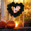 ハロウィンリース リース ローズ バラ 血の手 玄関 北欧 おしゃれ ナチュラル ハロウィーン 部屋 手作り 装飾 飾り 飾り付け ドア 壁掛け 造花 インテリ...