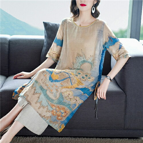 ワンピース レディース 半袖 ゆったり 春秋 夏 ワンピ ロングワンピース ロング シンプル 着痩せ きれいめ マキシ丈ワンピース 20代 30代 40代 50代 体型カバー 母の日 上下セット