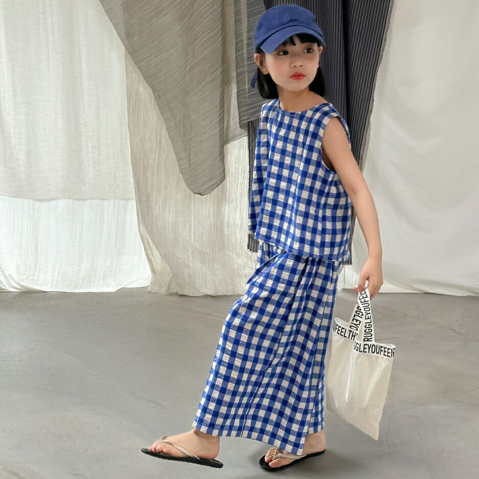 ガールズセットアップ 2点セット 7分丈パンツ 女の子 キッズ服 子供 子ども こども 女の子 女児 90cm 100cm 110cm 120cm 130cm 140cm 150cm 春 夏 おしゃれ お揃い シンプル カジュアル お出かけ 遠足 活動 通園 通学 海外旅行