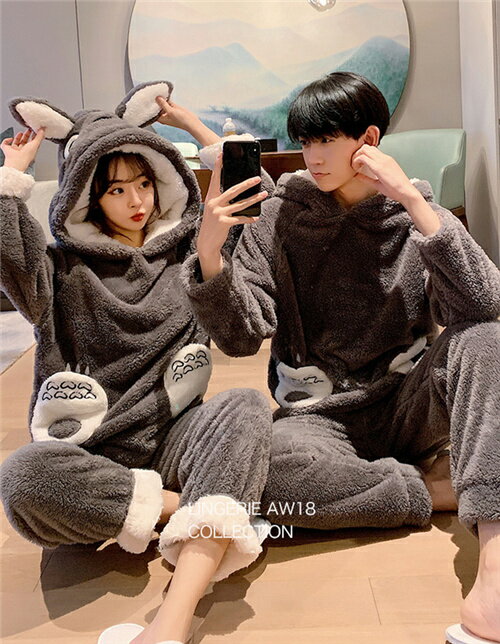 パジャマ 秋 冬 ペアパジャマ カップルパジャ パジャマ 大きいサイズ レディース メンズ ルームウェア 長袖 上下セット ナイトウェア 部屋着 ギフト セットアップ かわいい プレゼント 上品 彼氏 彼女 お揃い 長ズボン お祝い 寝間着 寝巻き 送料無料 フード付き