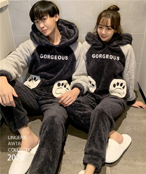 パジャマ 秋 冬 ペアパジャマ カップルパジャ パジャマ 大きいサイズ レディース メンズ ルームウェア 長袖 上下セット ナイトウェア 部屋着 ギフト セットアップ かわいい プレゼント 上品 彼氏 彼女 お揃い 長ズボン お祝い 寝間着 寝巻き 送料無料 フード付き