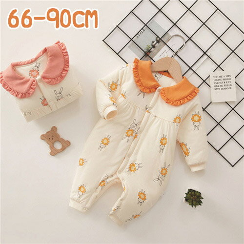 ロンパース 長袖 女の子 ベビー服 カバーオール 子供服 綿 秋 冬 出産祝い 新生児 赤ちゃん かわいい 防寒着 贈り物 前開き 送料無料 73 80 90 ...