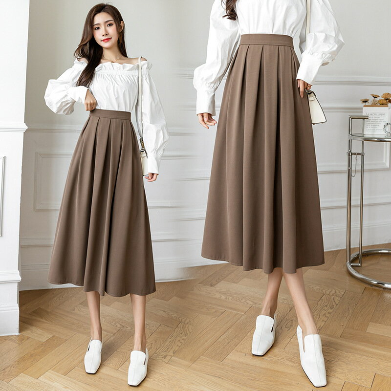 スカート ロングスカート レディース プリーツスカート ハイウエスト スカート Aライン 春夏 ウェストゴム オフィス スリム リゾート ママコーデ 母の日 プレゼント 入学式 卒業式 女子会 同窓会 大きなサイズ フリーサイズ