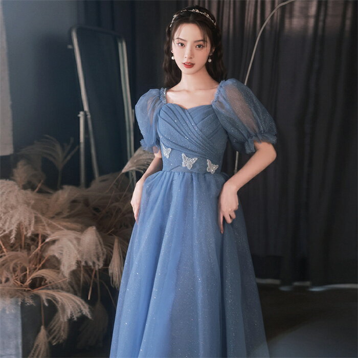 カラードレス 演奏会 カラードレス 青い 二次会ドレス 演奏会ドレス 結婚式 花嫁ドレス ブライダル 前撮り 披露宴 キラキラ コンサート イブニングドレス カクテルドレス パーティードレス ピアノ 海外挙式 大きいサイズ