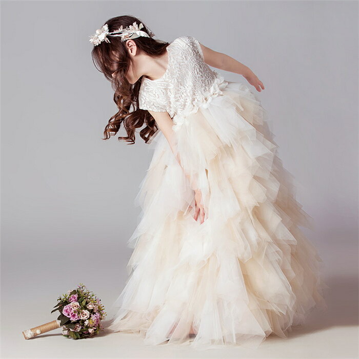 Dress - 子供 ドレス ロング キッズ ドレス ワンピース 女の子 ピアノ 発表会 演奏会 結婚式 七五三 入学式 誕生日 パーティー フォーマルワンピース カジュアル 夏 かわいい 子供服 ナチュラル ジュニア ガールズ 100 110 120 130 140 150 160