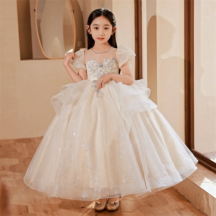 樂天商城 - 子供ドレス キッズドレス ワンピース 女の子 ロング丈 キッズ ピアノ 発表会 演奏会 結婚式 七五三 入学式 誕生日 パーティー フォーマルワンピース カジュアル 夏 かわいい 子供服 ナチュラル ジュニア ガールズ おしゃれ100 110 120 130 140 150 160