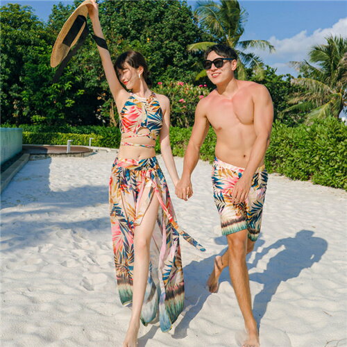 水着 カップル 夏 ペアルック 上下セット カップル お揃い服Tシャツ上下セット トップス 半袖 レディース キャミソール 上下セット メンス ハーフパンツ ビ...