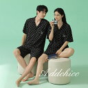 ペアパジャマ カップル 夏 ルームウェア 半袖 ペアルック レディース メンズ 上下セット パジャマ ナイトウェア 部屋着 抗菌綿 前開き シャツ コットン 寝...