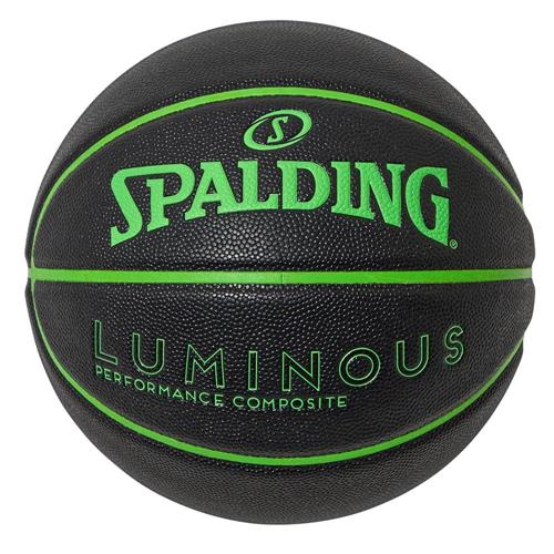 バスケットボール ルミナス 合成皮革 ブラック×グリーン 5号 77-979J SPALDING スポルディング