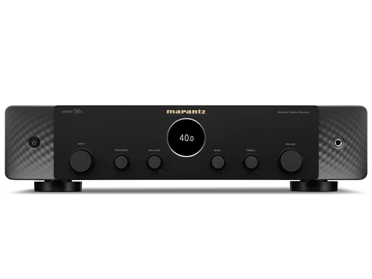 配送区分：Fサイズmarantz HDMIセレクター搭載Hi-Fiステレオアンプ STEREO70S/FB ブラックド マランツ※ご注文手続き後、当店より発送予定日または取寄商品の在庫有無・納期を記載したご注文確認メールをお送りいたしますので必ずご確認をお願い致します。 《在庫あり》 STEREO 70sと2台のスピーカーがあれば、 本格的なホームエンターテイメントを楽しむことができます。 このスリムなステレオレシーバーには、6系統のHDMI入力、HEOS Built-inによるストリーミング再生、Bluetooth、FM/AMラジオ、レコードプレーヤーを接続できるフォノ入力など、映像と音楽を楽しむための機能が満載されています。