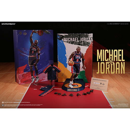 乐天商城 - 【アウトレット品／新品】[エンターベイ] リアルマスターピース NBAコレクション マイケル・ジョーダン 1/6 コレクティブル フィギュア バルセロナ 1992 限定Ver.