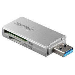 BUFFALO バッファロー BSCR27U3SV シルバー USB3.0 SD/microSD専用 カードリーダー