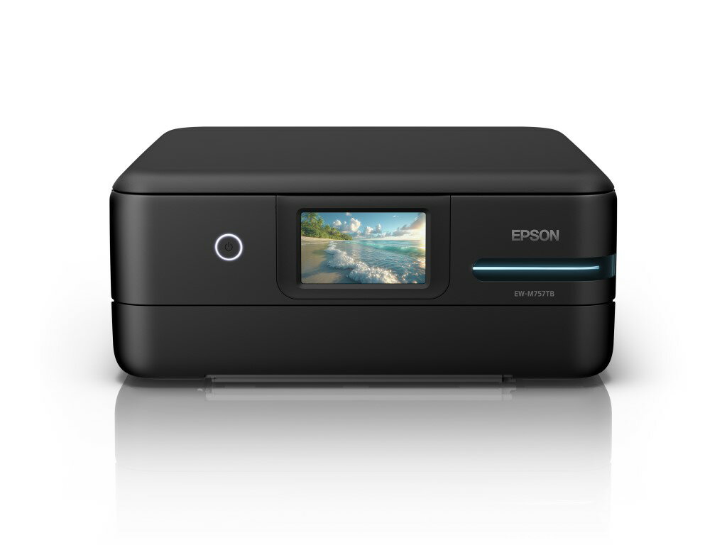 EPSON エプソン EW-M757TB ブラック A4カラーインクジェット複合機/エコタンク搭載モデル/5色/無線LAN・Wi-Fi/4.3型ワイドタッチパネル/