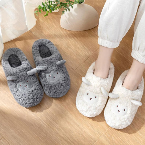 ルームシューズ 冬 新品 モコモコ くつ 温かい ルームシューズ レディース メンズ カップル用スリッパ かわいい ヒツジ柄 あったか ル
