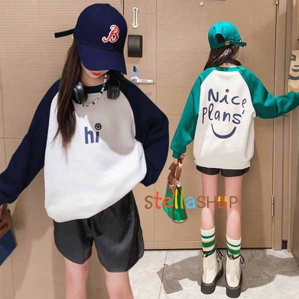 子供服 長袖 スウェット 春 秋 冬 女の子 トレーナー プリント 通学着 運動着 ジュ...
