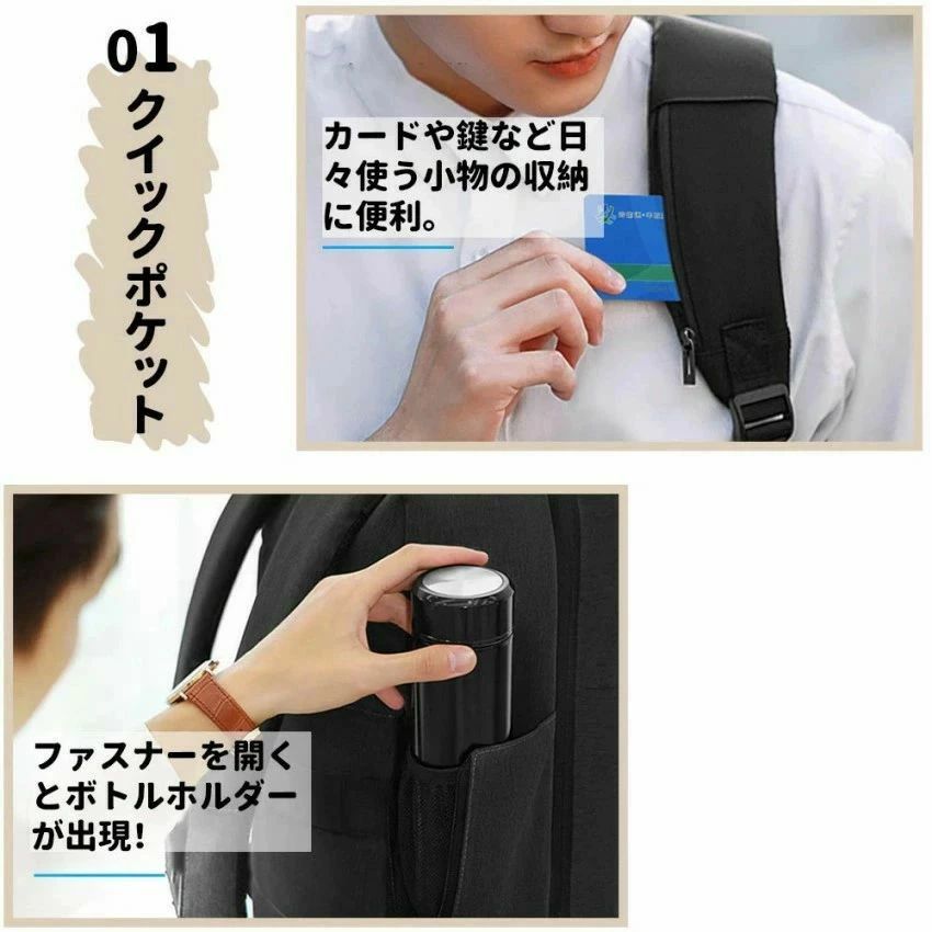 ビジネスリュック メンズ バックパック 薄型 軽量 防水 パソコン リュック リュッ...