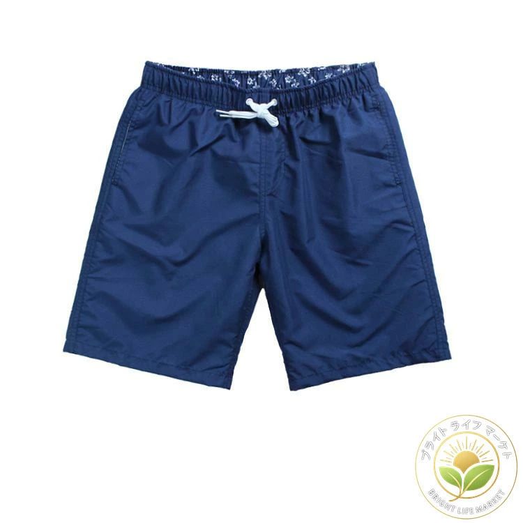 アッドキッチンの水着 メンズ 男性用 サーフパンツ スイムパンツ 海水パンツ 海パン ビーチパンツ トランクス型 5分丈 ハーフパンツ 膝上 無地 シンプル｜アングル3