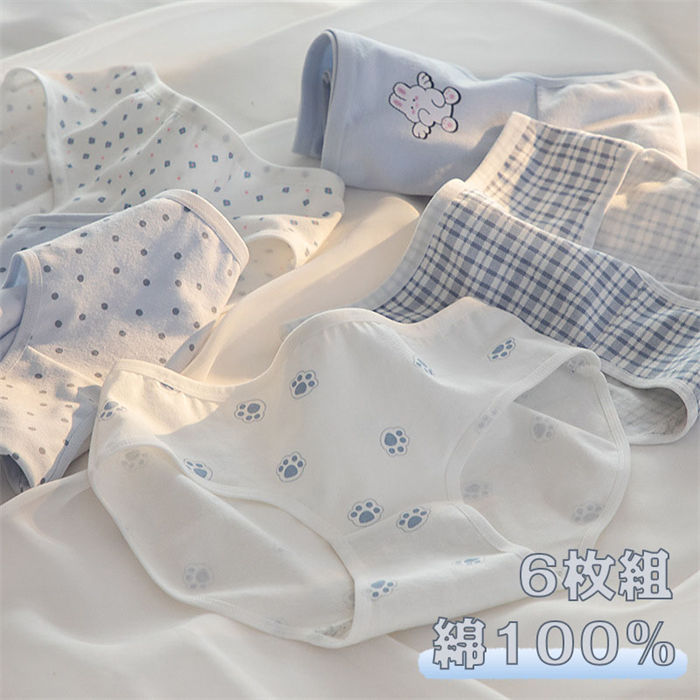 6点セット ショーツ 綿100% レディース セット かわいい レース ショーツ 深ばき ...