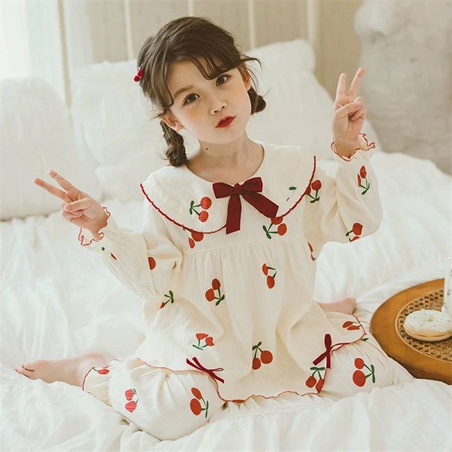 Pyjamas Niños Merlias Niñas Damas Dulce Camiseta Juvenil Deliciosas Longas mangas Camiseta Longas mangas Niños Deliciosos Camiseta Princesa — vista 2