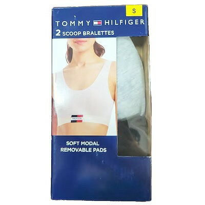 トミーヒルフィガー 2枚入 ブラレット Sサイズ レディース インナー ソフトモデル リムーバブルパッド スポーツブラ 2色セット 40747