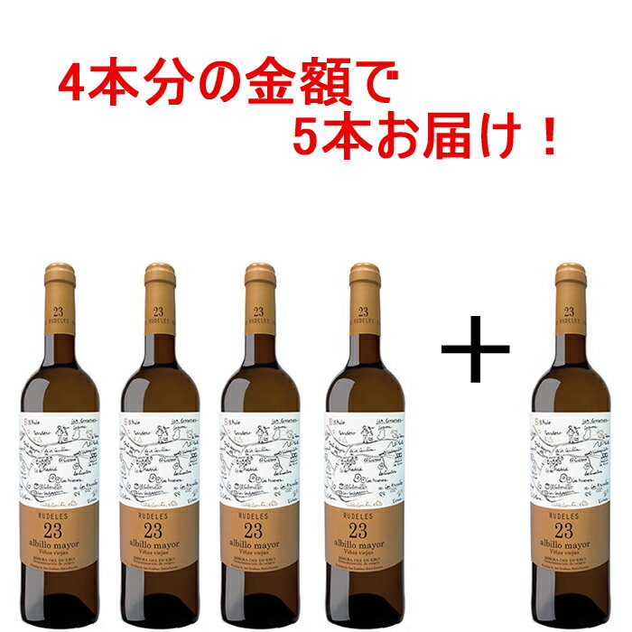 ベインテ・イ・トレス アルビーリョ 2023 4本+1本 セット 白 白ワイン 辛口 スペイン リベラ・デル・デュエロ 750ml ワイン ギフト プレゼント お祝い 誕生日 美味しい 無添加ワイン スペインワインセット 白ワインセット辛口 ワインギフトセット クリスマス お酒