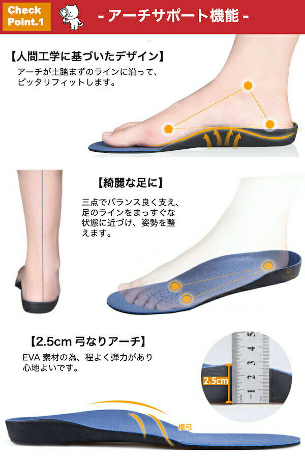 通常より10%OFF 【ADELPHOS ARCH-SUPPORT】 疲れにくい アーチサポート インソール 2タイプ 衝撃吸収 中敷き レディース メンズ かかと ゲル スポーツ シークレット 中敷 足裏 痛み 軽量 消臭 入れておく 土踏まず かかと 防臭 偏平足 革靴 疲れない スニーカー