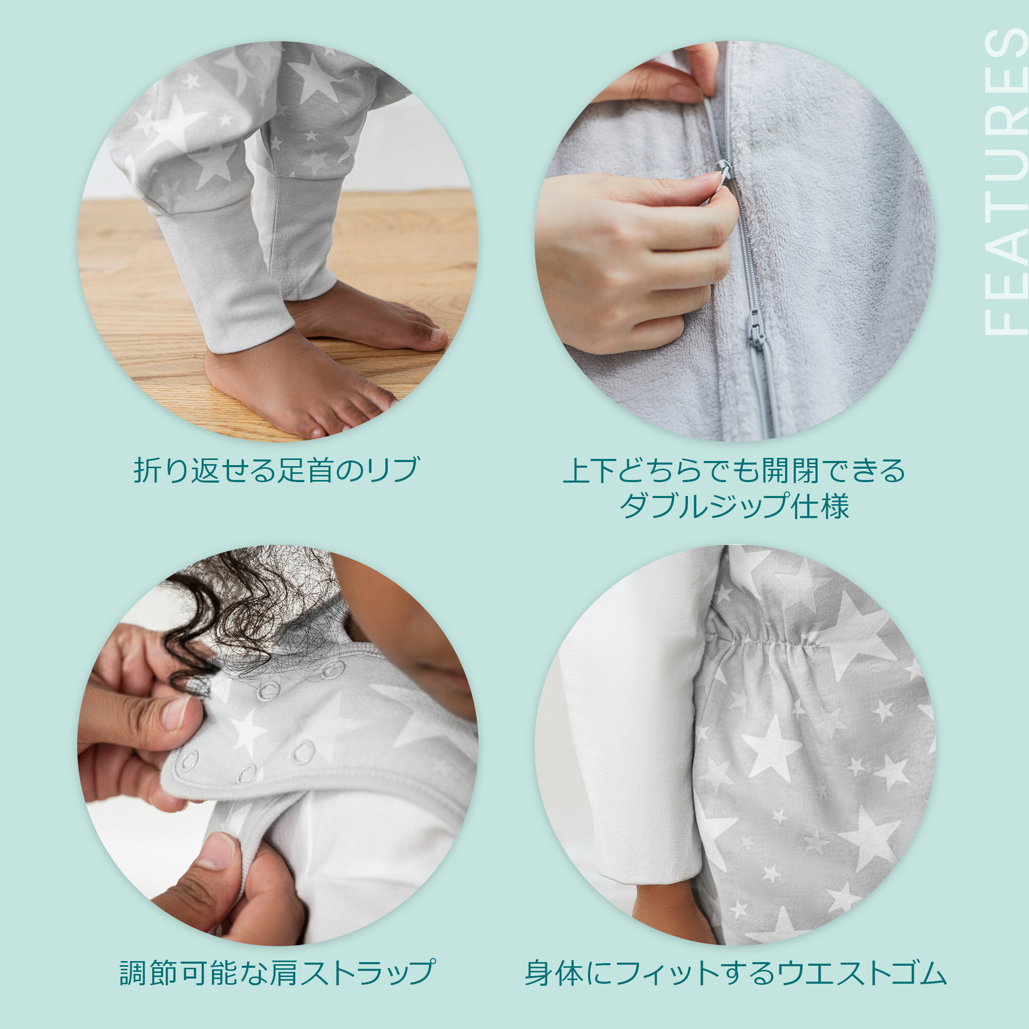 足つき スリーパー コットン 100% エイデンアンドアネイ パジャマ ナイトウェア お...