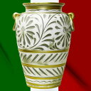 傘立て 花柄 壺 ホワイト ゴールド 傘入れ クラシック インテリア イタリア陶器 Umbrella Stand