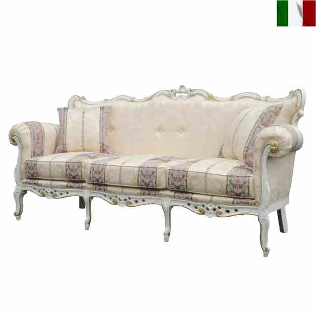 ソファー 3人掛け アンティーク テイスト 猫脚 イタリア製