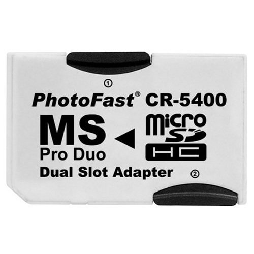 メール便発送/ PhotoFast MS ProDuo デュアルアダプター CR-5400/SDカード/microSD/カードリーダー